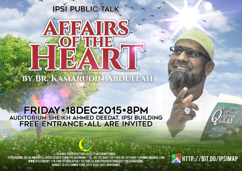 Read more about the article Public Talk: Affairs of the Hearts by Br. Kamarudin Abdullah